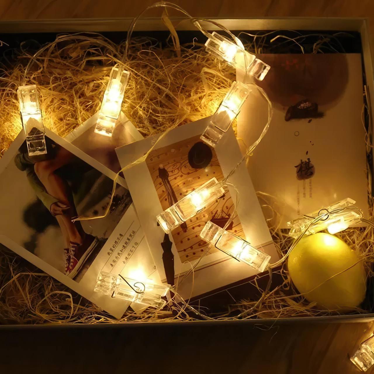 Гірлянда з прищіпками 4,5 м 20 ламп від USB тепле жовте світло (2b2161d0) - фото 4