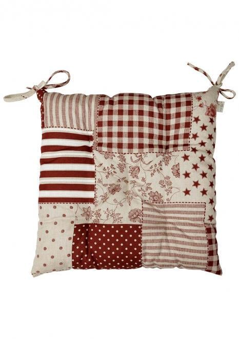 Подушка на стул Прованс Хозяйка печворк 40х40 см Бордовый (31608)