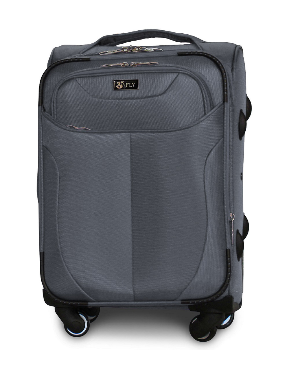 Валіза Fly 1807 мала 54х36х22 см ручна поклажа на 4 колесах Темно-сірий