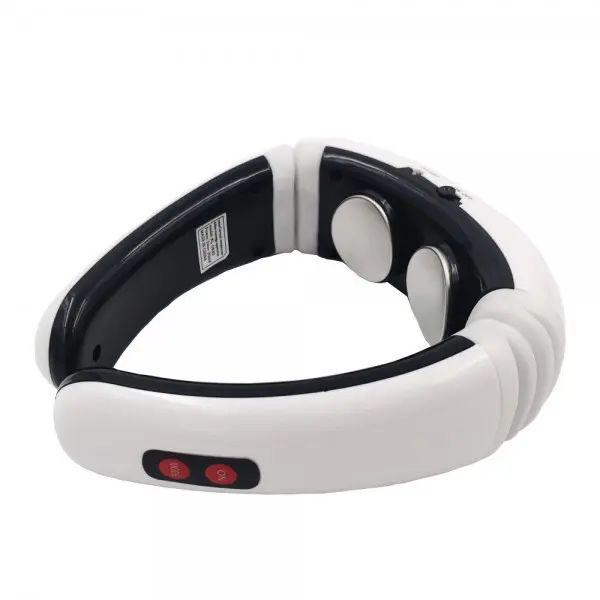 Массажер для шеи Neck Massager KL-5830 аккумуляторный с регулировкой интенсивности 1-1000 Гц 20-400 мкс Белый (opt-17995)