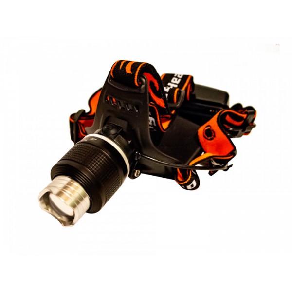 Фонарь налобный с линзой и зумом 2199 12V XPE на аккумуляторе (18650) - фото 2