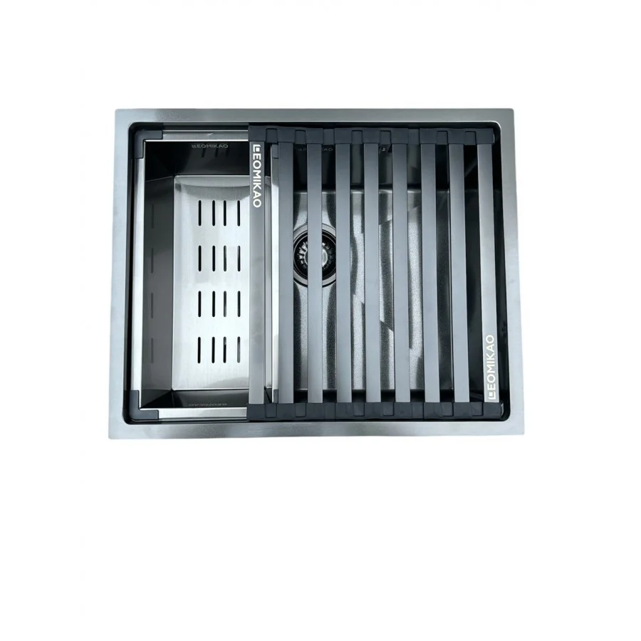 Мийка для кухні LEOMIKAO TOKIO 450-U GM PVD воронена сталь (523345) - фото 6 Мийка для кухні LEOMIKAO TOKIO 450-U GM PVD воронена сталь (523345) - фото 6