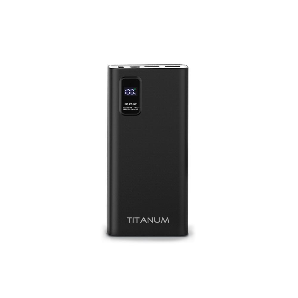Павербанк TITANUM TPB-727S 22.5W QC+PD чорний 20000mAh