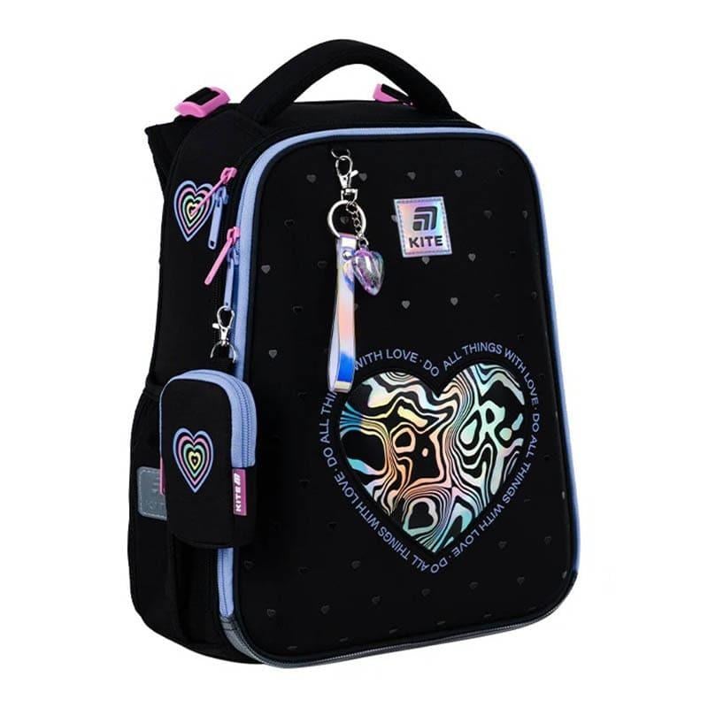 Школьный рюкзак каркасный KITE Education 531 Love is 15 л Черный (K25-531M-2)