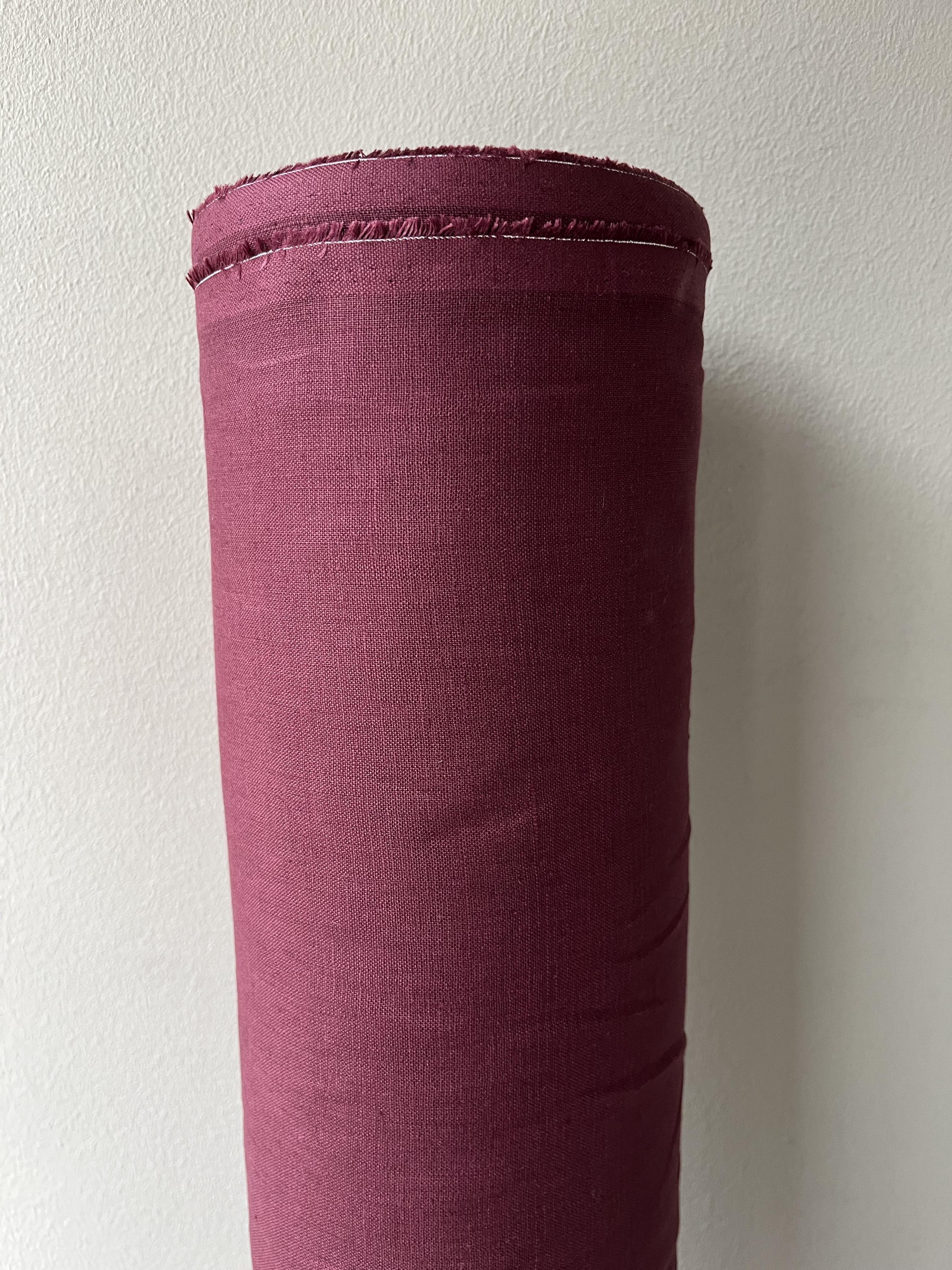 Ткань рубашечно-платьевая льняная Linen Plus 148 см 1283 Бордовый - фото 3