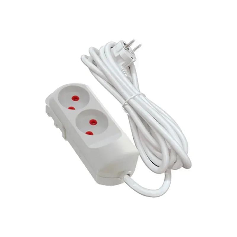 Удлинитель Neomax 5 м 2 гнезда без заземления Белый (NX500205) - фото 1 Удлинитель Neomax 5 м 2 гнезда без заземления Белый (NX500205) - фото 1