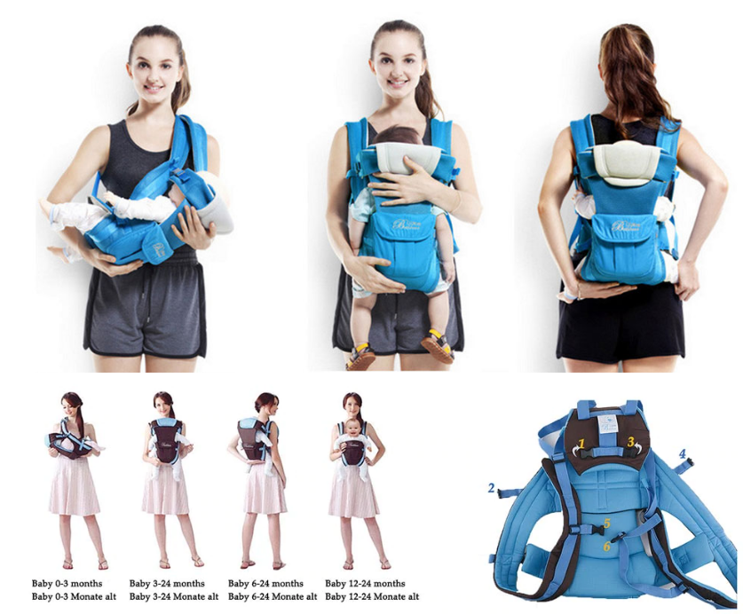 Рюкзак-кенгуру від 0 до 36 місяців Синій (203) - фото 2