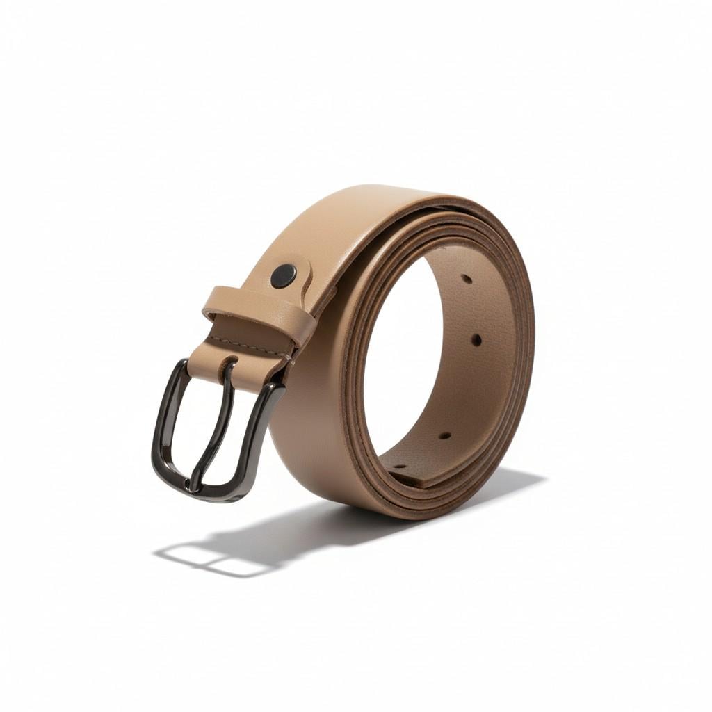 Ремень женский кожаный 120х3 см Бежевый (3588)