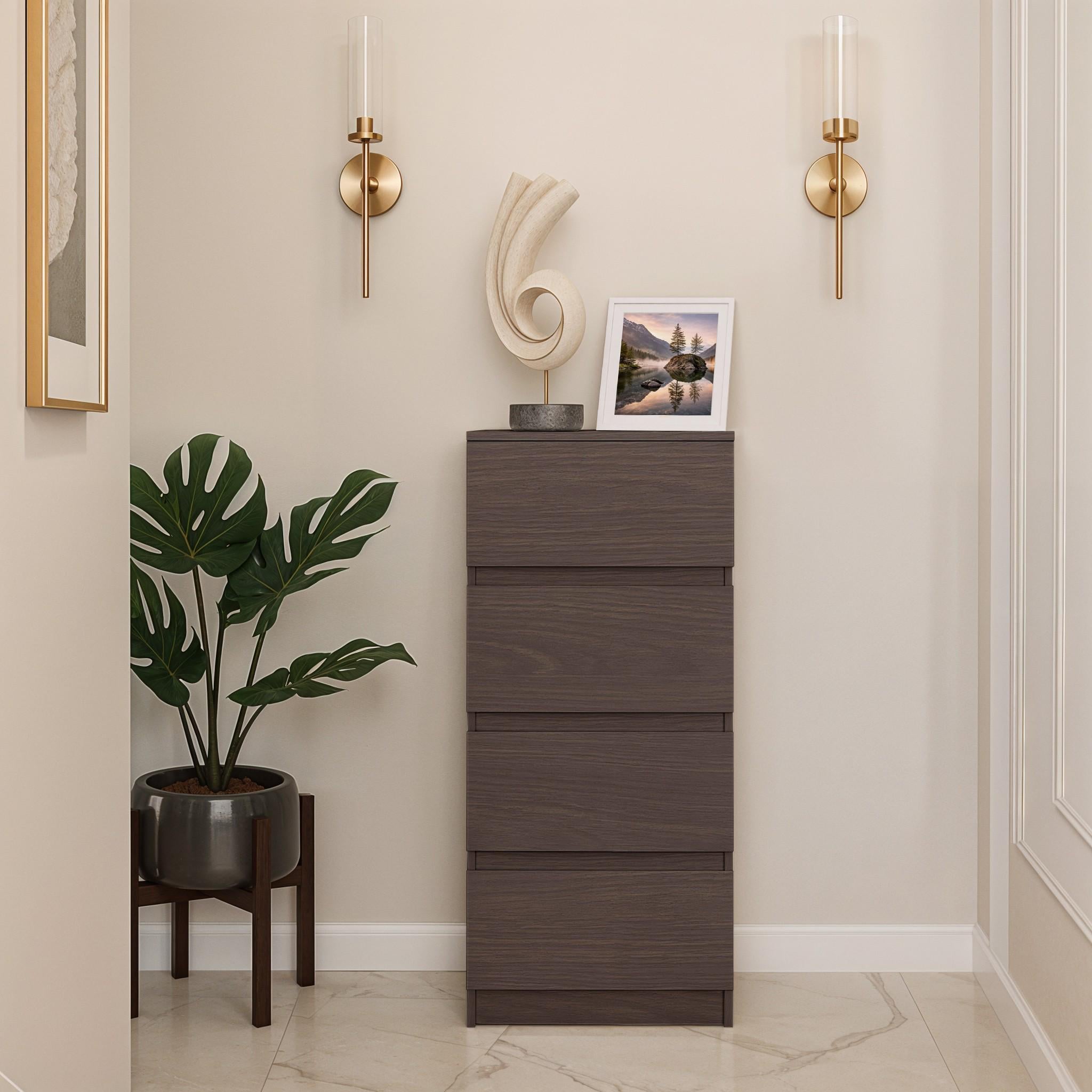 Комод на 4 ящика без ручек Lusi 400х370х900 мм Венге Магия Комод на 4 ящика без ручек Lusi 400х370х900 мм Венге Магия