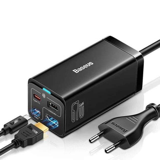 Зарядное устройство для Baseus GaN5 Pro 67W USB/Type-C/HDMI 1,5 м Кабель USB-C 100W - фото 3