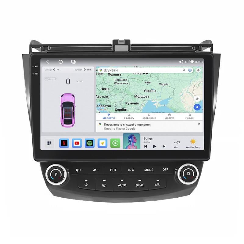 Автомагнитола штатная Lesko для Honda Accord VII рестайлинг 2005-2008 10" 4/64 QLED CarPlay 4G Wi-Fi GPS 360