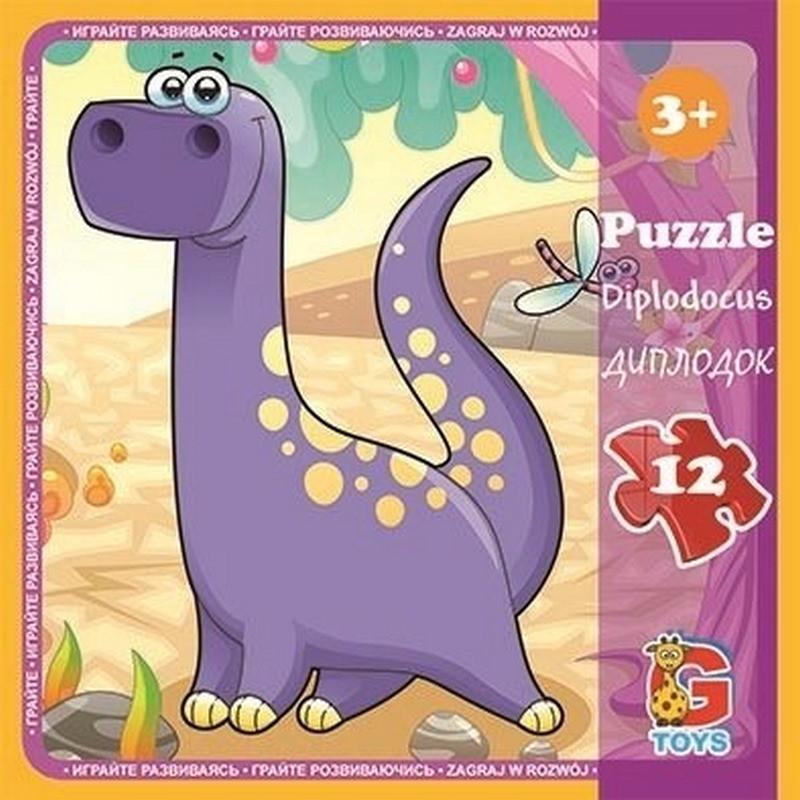 Пазлы детские картонные G-Toys Динозавры 12 эл. (IP-177-P-1006)