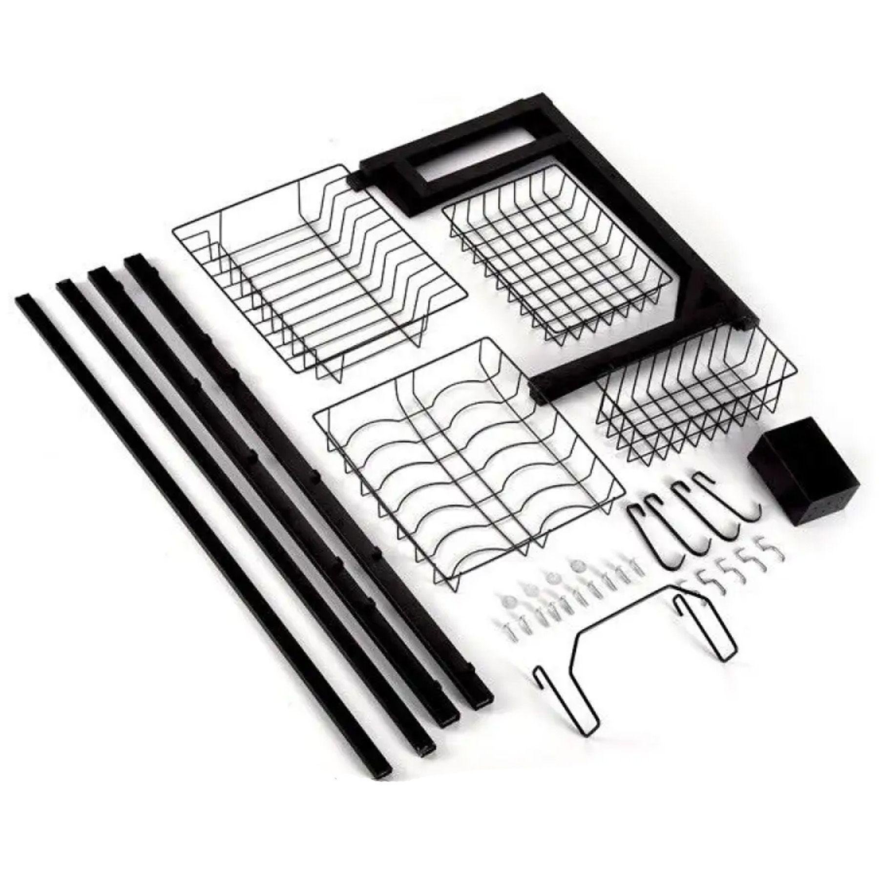 Сушарка кухонна для сушіння посуду над раковиною Kitchen Rack Чорний - фото 16 Сушарка кухонна для сушіння посуду над раковиною Kitchen Rack Чорний - фото 16