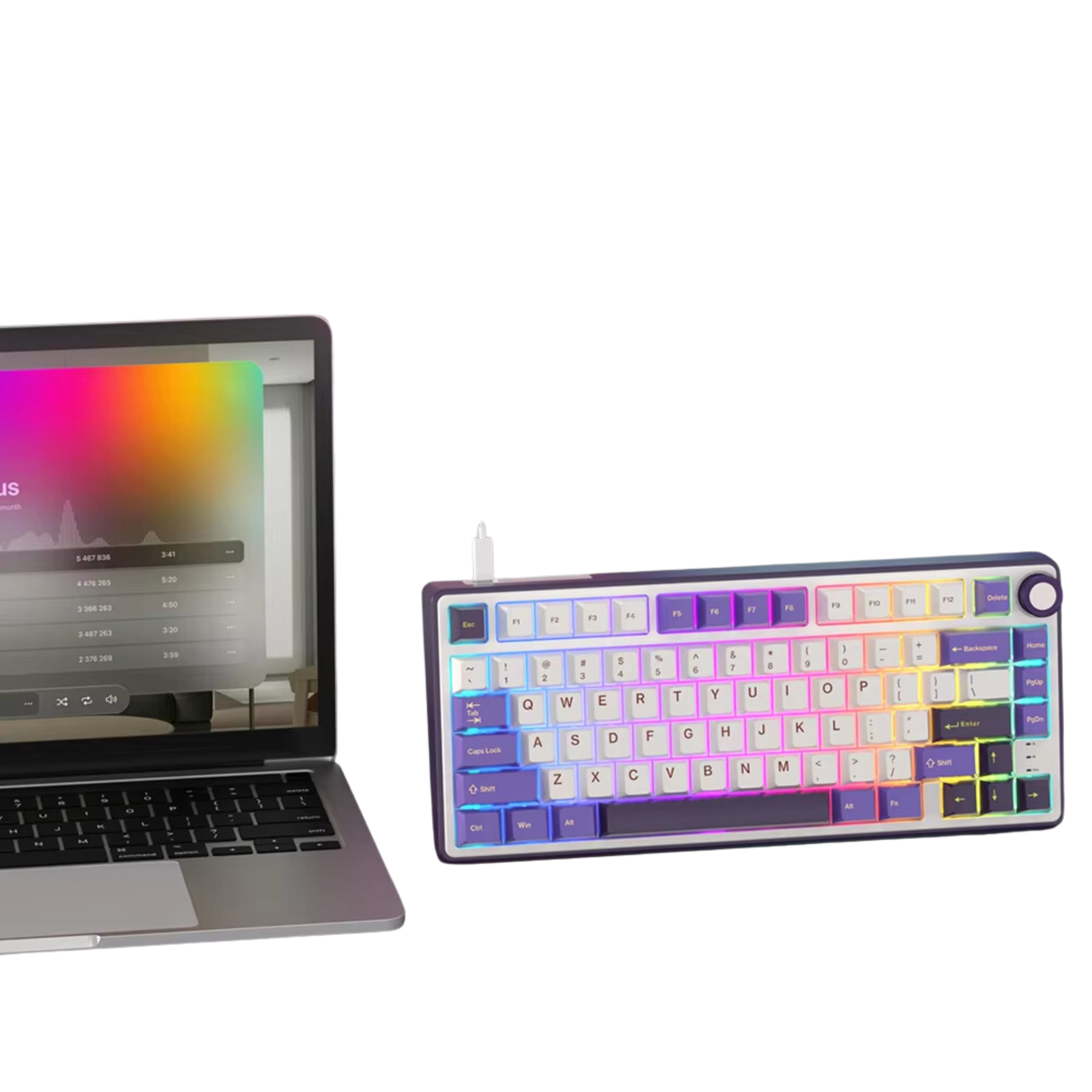 Клавиатура механическая проводная RK ROYAL KLUDGE R75 с RGB-подсветкой и поддержкой Hot-Swap/гравировка ENG/UA/RU Purple (GS-257) - фото 5 Клавиатура механическая проводная RK ROYAL KLUDGE R75 с RGB-подсветкой и поддержкой Hot-Swap/гравировка ENG/UA/RU Purple (GS-257) - фото 5