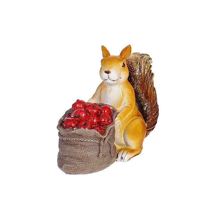Декоративная статуэтка BonaDi Белка с яблочками в мешочке 16 см (218-290)