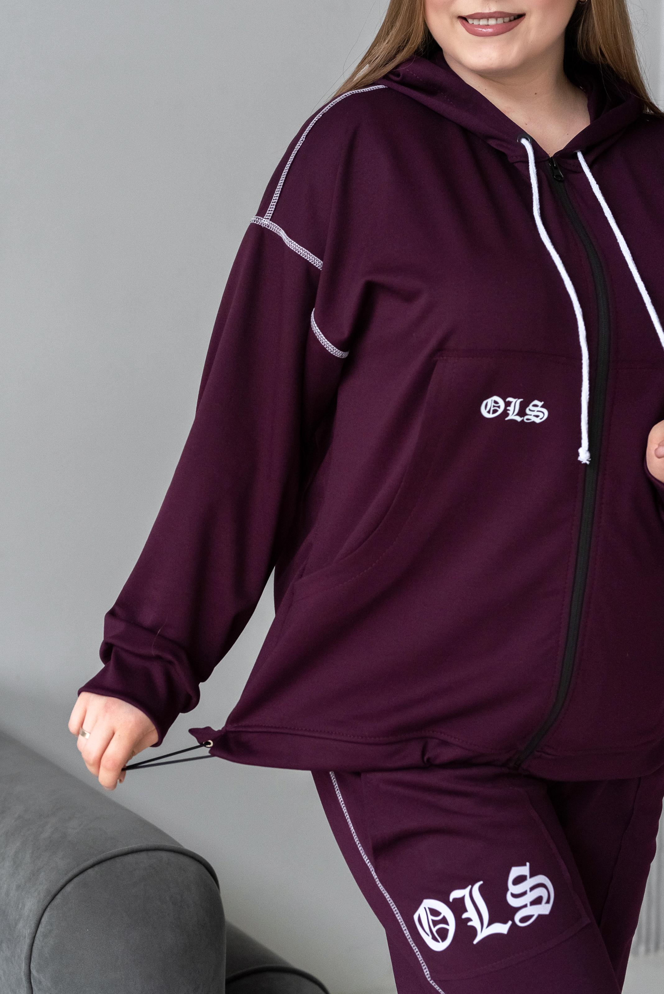 Спортивный костюм женский Милена р. 50 Бордовый (2288072906) - фото 6 Спортивный костюм женский Милена р. 50 Бордовый (2288072906) - фото 6