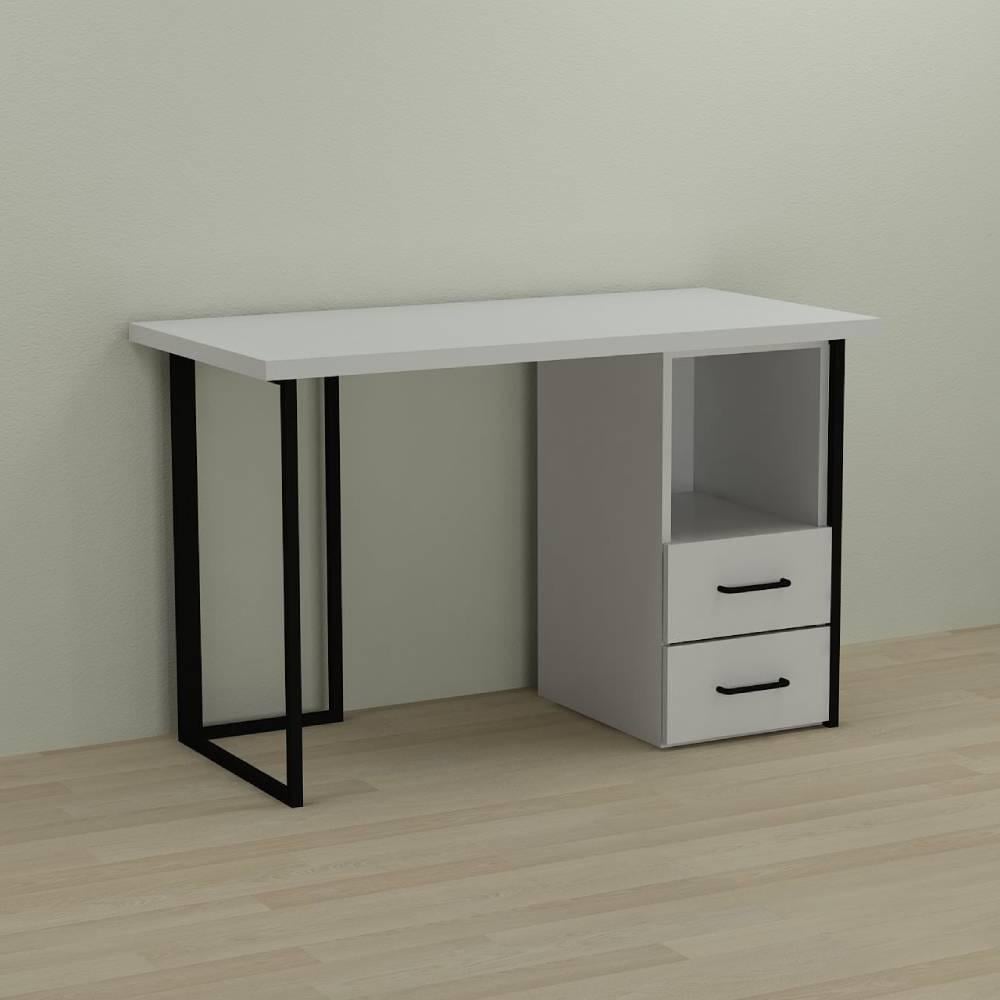 Компьютерный стол Ferrum-decor Отто ДСП 32 мм 75x120x70 см Черный/Белый (FRD-103596)