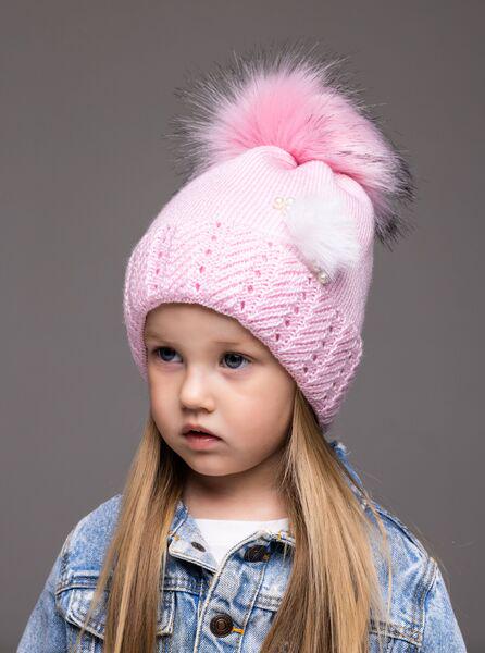 Шапка детская для девочек Батерфляй D832 флис 44-48 см Светло-розовый