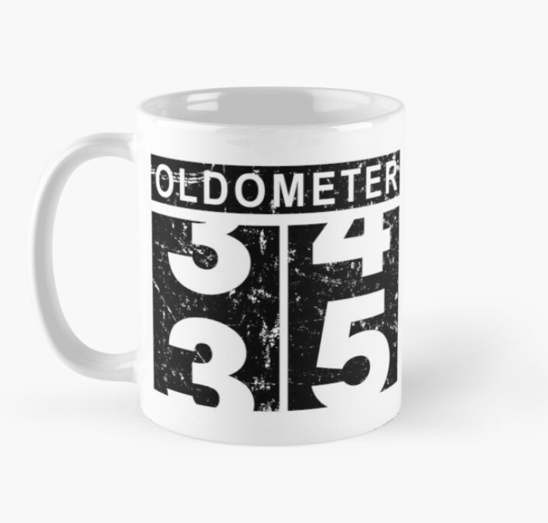 Чашка керамическая с принтом "Oldometer" 35 День рождения 330 мл Белый (ПН119Ч)