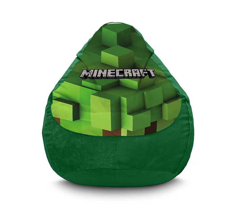 Кресло мешок iPuff Minecraft Logo Флок XXXL 100х135 см Зеленый