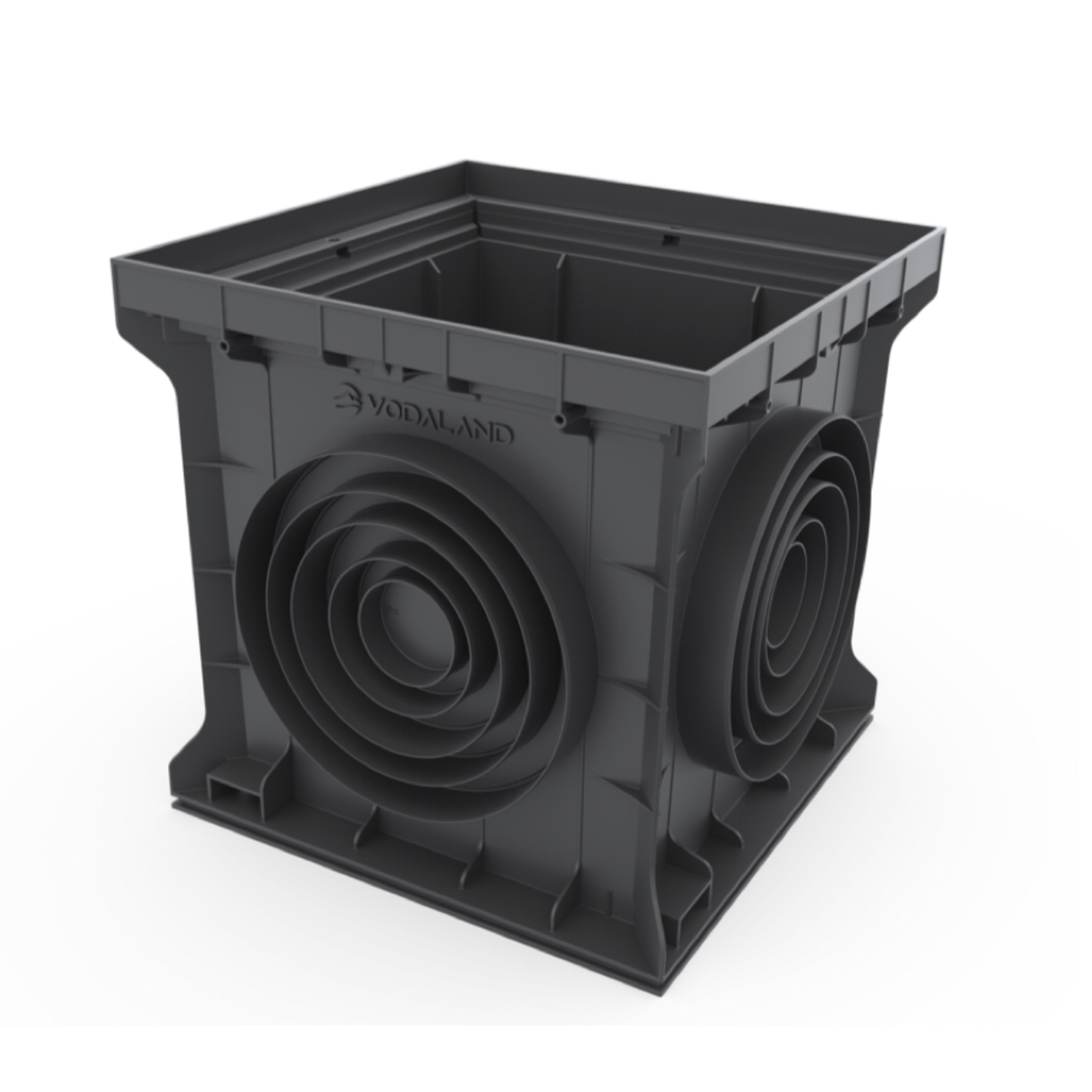 Дождеприемник пластиковый Vodaland Base 400х400 мм с пластиковой корзиной Черный (84701.9)