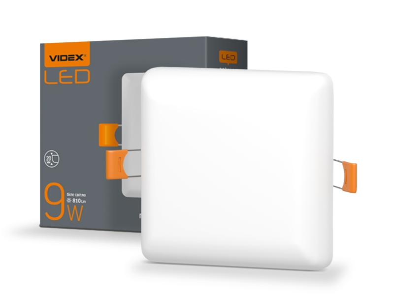 Світильник світлодіодний врізний Videx VL-DLFS-094 квадратний 9W 4100K IP20 (7397)