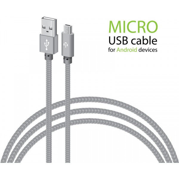 Кабель Intaleo CBGNYL2 USB-microUSB 2 м Grey (1283126477683)