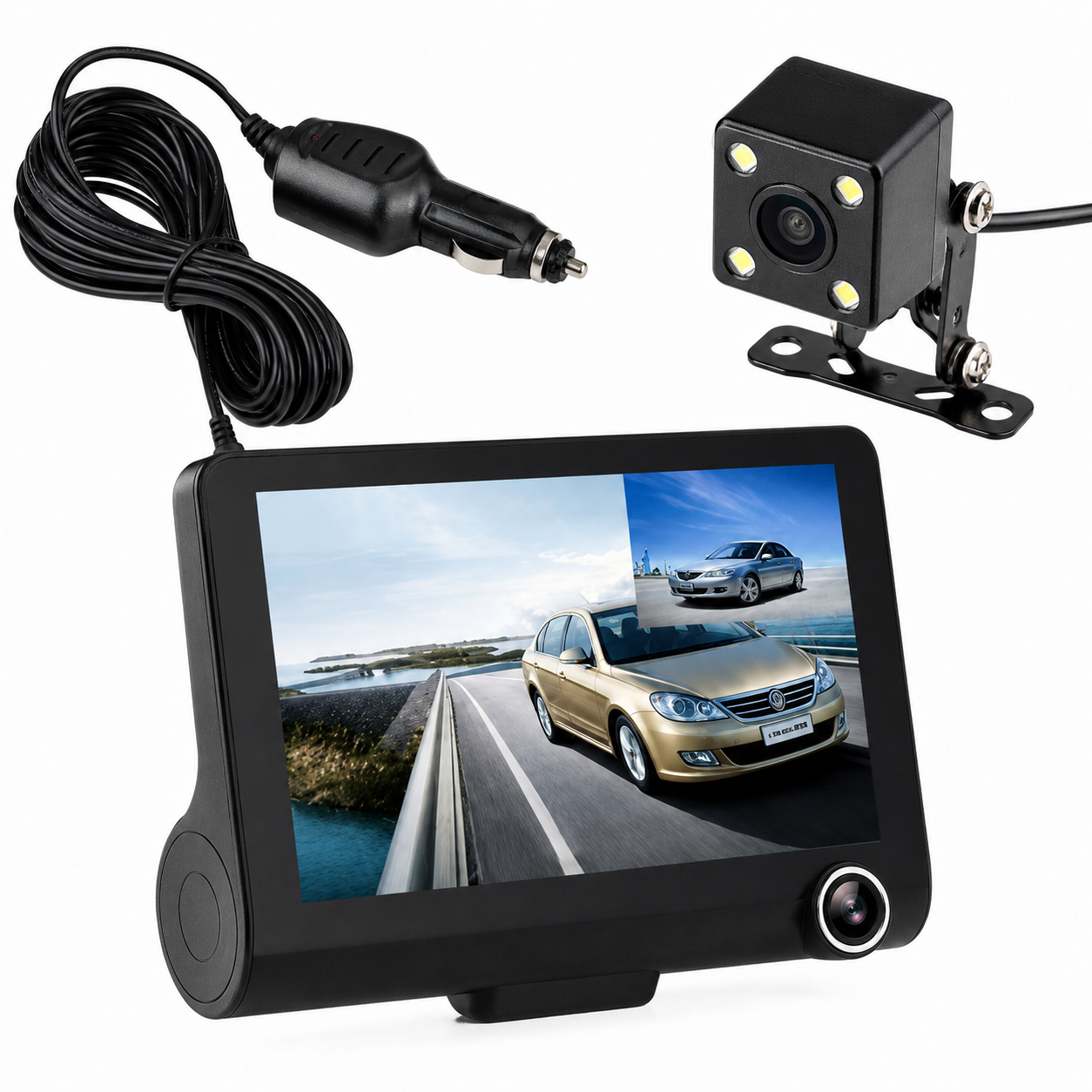 Автомобильный видеорегистратор на 3 камеры SD319/z233D DVR Full HD 1080P (35081738)