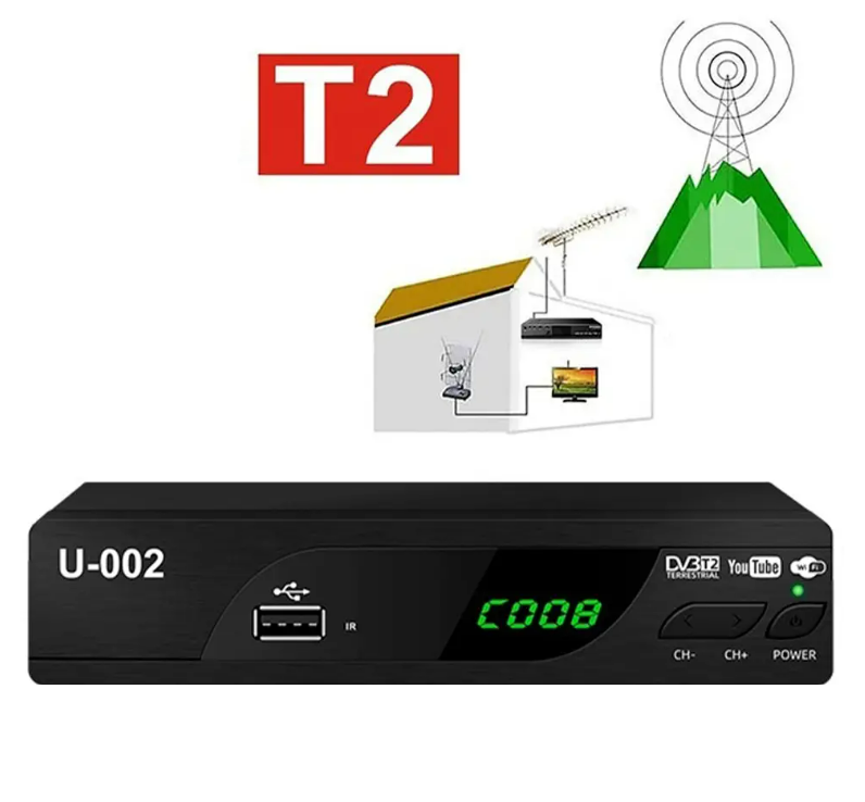 Тюнер для телевизора MG DVB-Т2 U-002 Megogo YouTube + адаптер Wi-Fi MT7601 - фото 5 Тюнер для телевизора MG DVB-Т2 U-002 Megogo YouTube + адаптер Wi-Fi MT7601 - фото 5