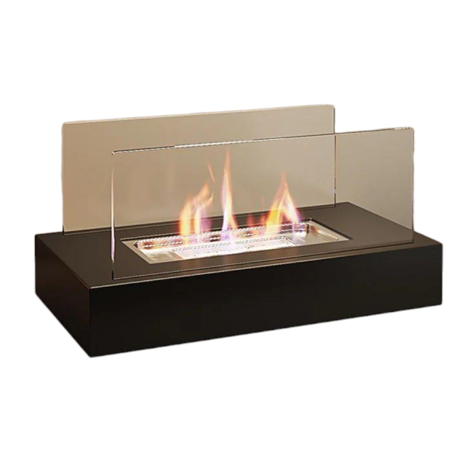 Камін настільний біоетанольний із великою квадратною основою та захистом від полум'я Камін настільний біоетанольний із великою квадратною основою та захистом від полум'я