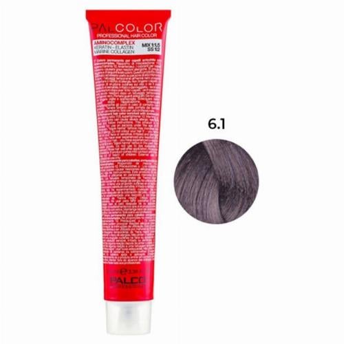 Крем-краска для волос профессиональная PALCO с комплексом аминокислот 100 мл 6.1 блонд темный пепельный (2517097264)