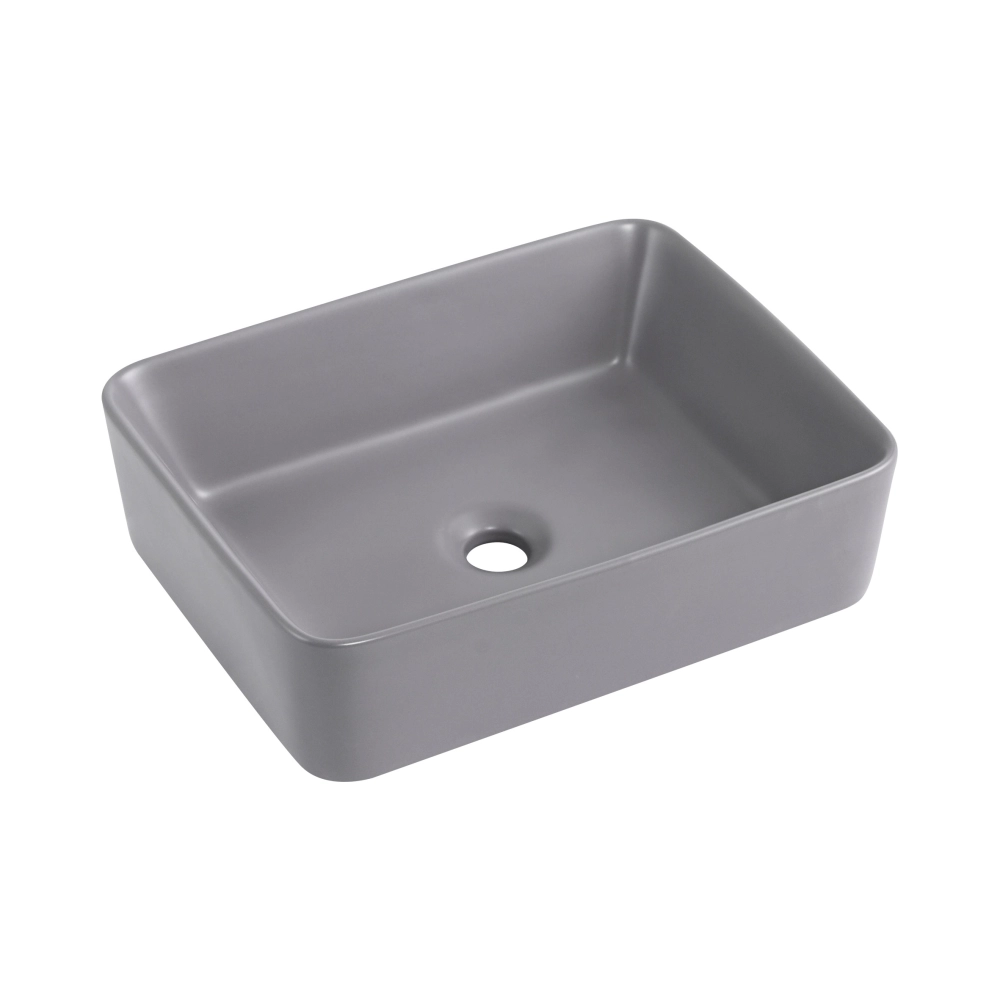 Раковина накладная Qtap Tern 480х370х135 мм прямоугольная Stone grey (48177)