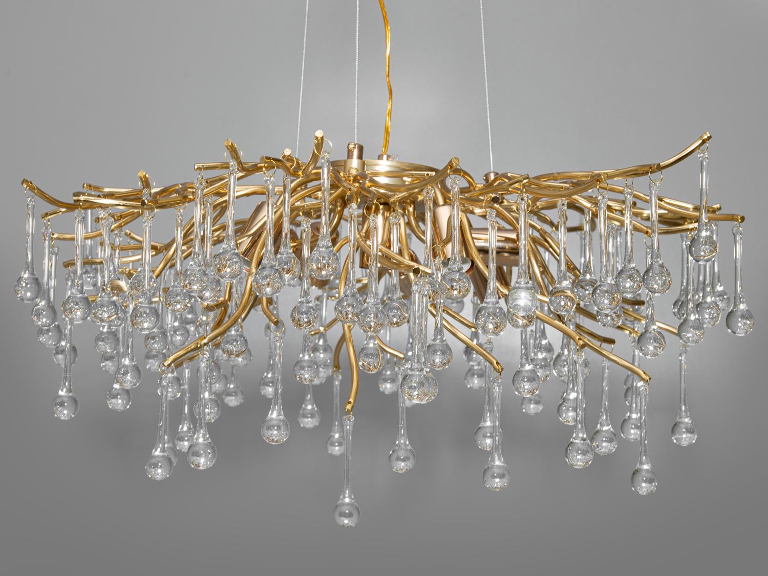 Люстра хрустальная подвесная 40 Вт Золотой (607-800GD) - фото 3 Люстра хрустальная подвесная 40 Вт Золотой (607-800GD) - фото 3