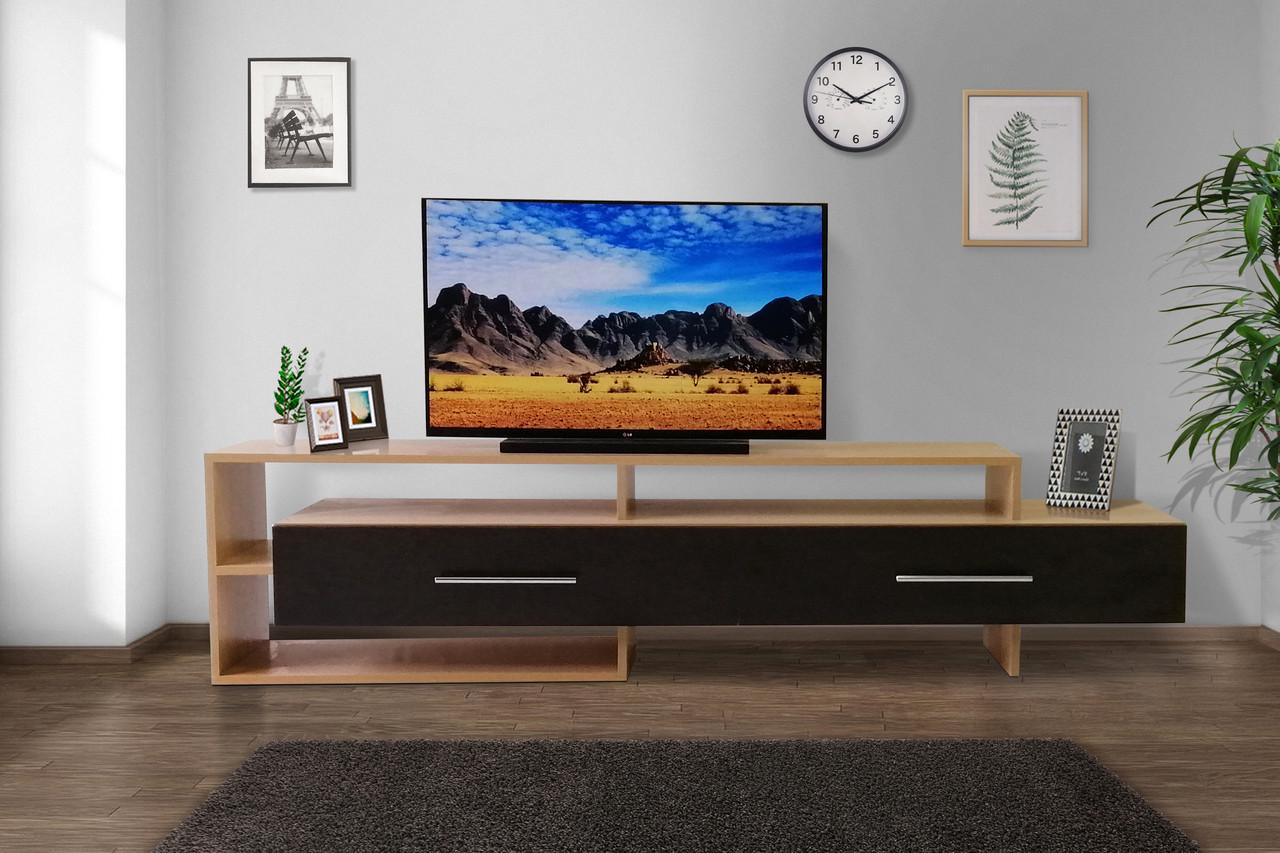 Тумба під телевізор Мікс Меблі 180 см ДСП з ящиками Венге