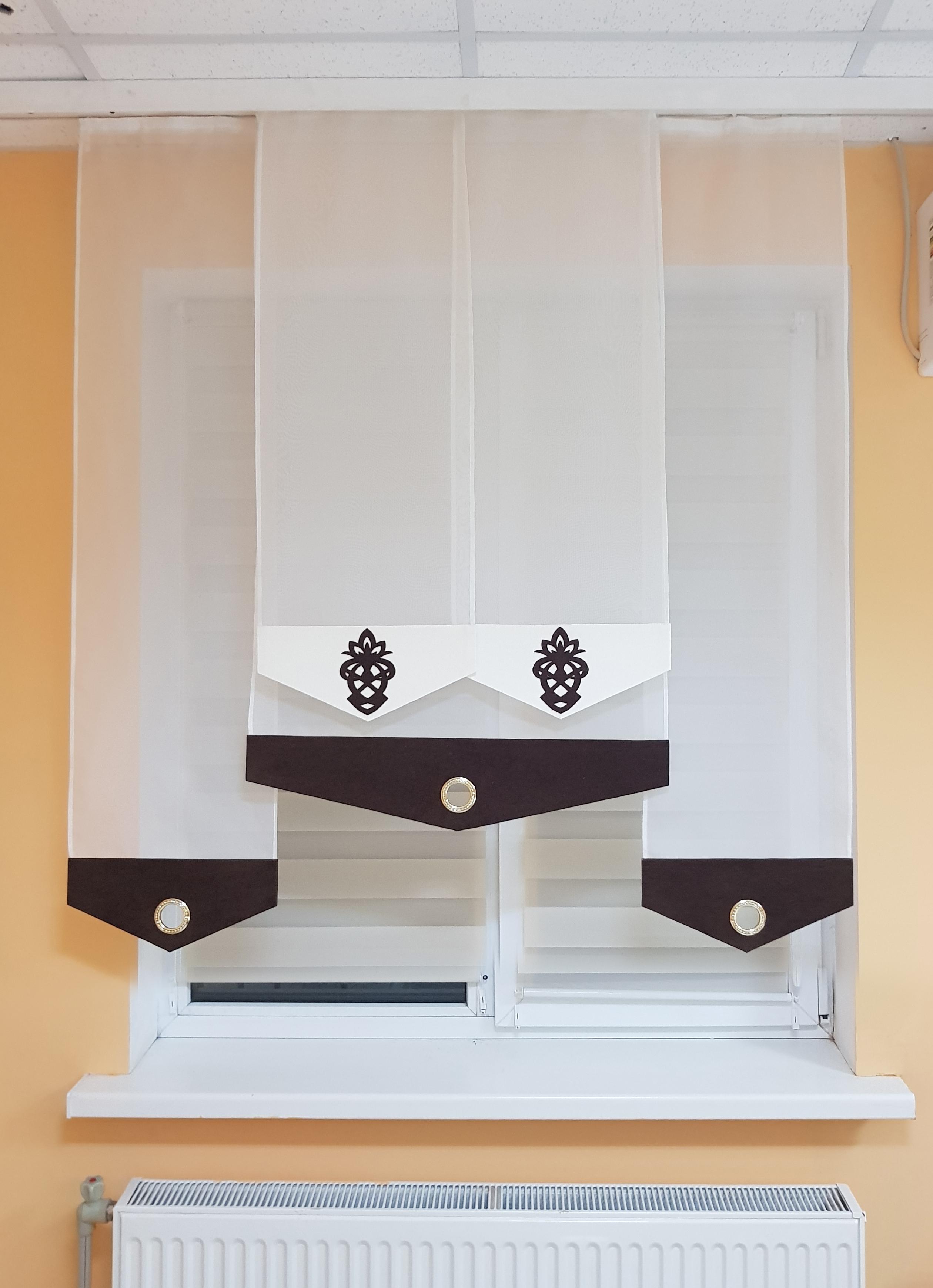 Комплект панельних фіранок Firanka Ажур 5 шт. карниз 200 см Молочний з коричневим (40_4п) - фото 2 Комплект панельних фіранок Firanka Ажур 5 шт. карниз 200 см Молочний з коричневим (40_4п) - фото 2