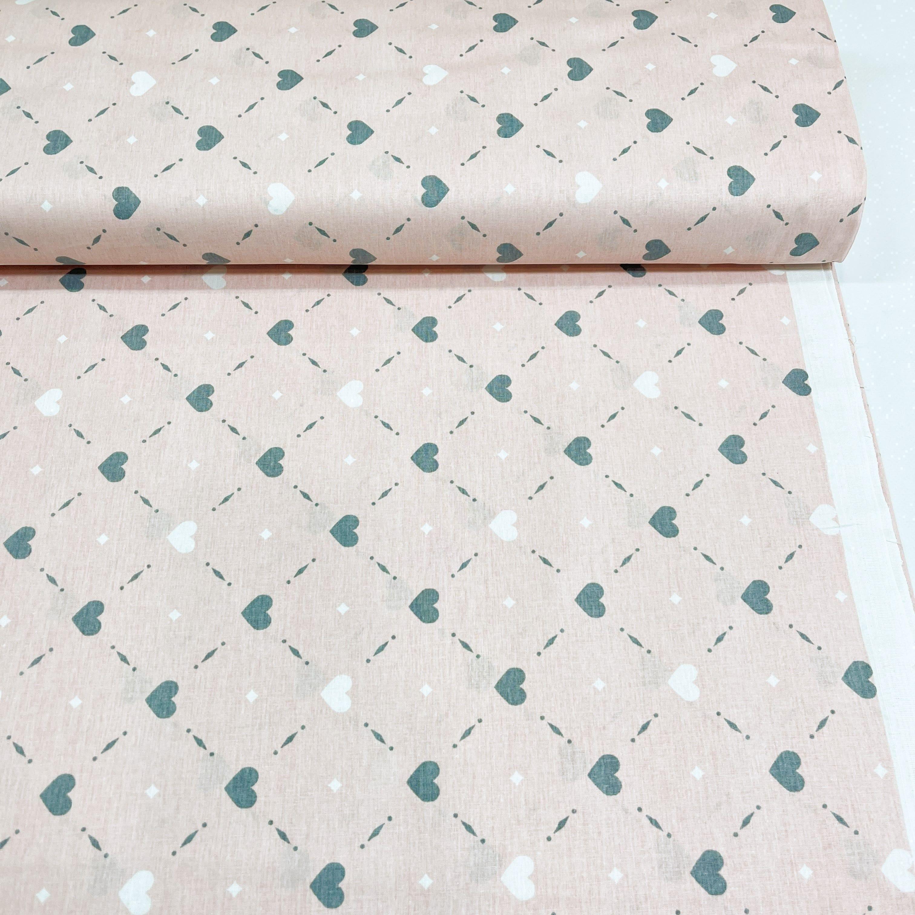 Ткань для постельного белья ранфорс сердца 240 см Бежевый (G-2857/2 00065)