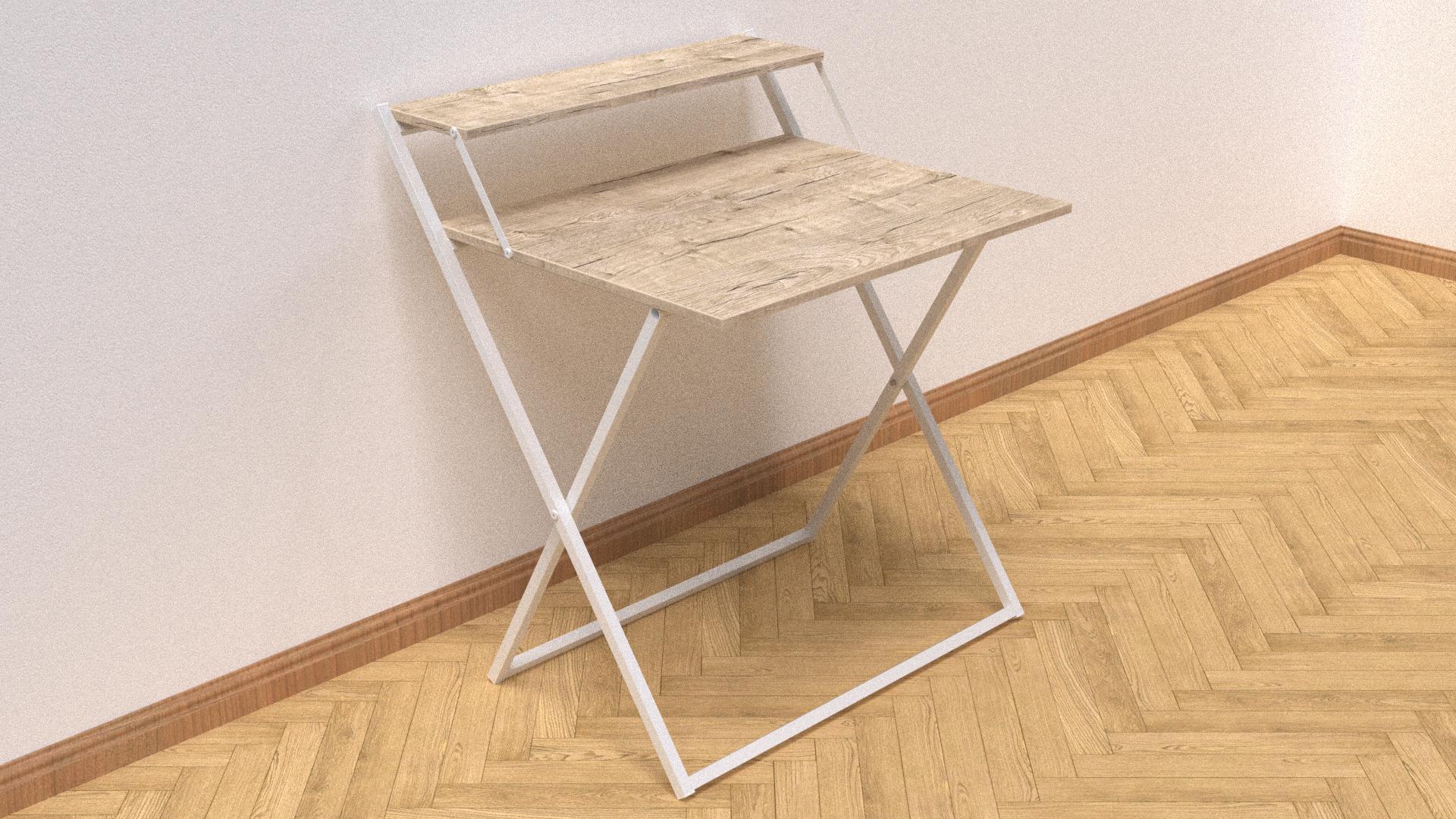 Стол трансформер компьютерный Ferrum-decor Компакт 2 16 мм 750x790x720 мм металл Белый/ДСП Дуб Шервуд (KOM209) - фото 1