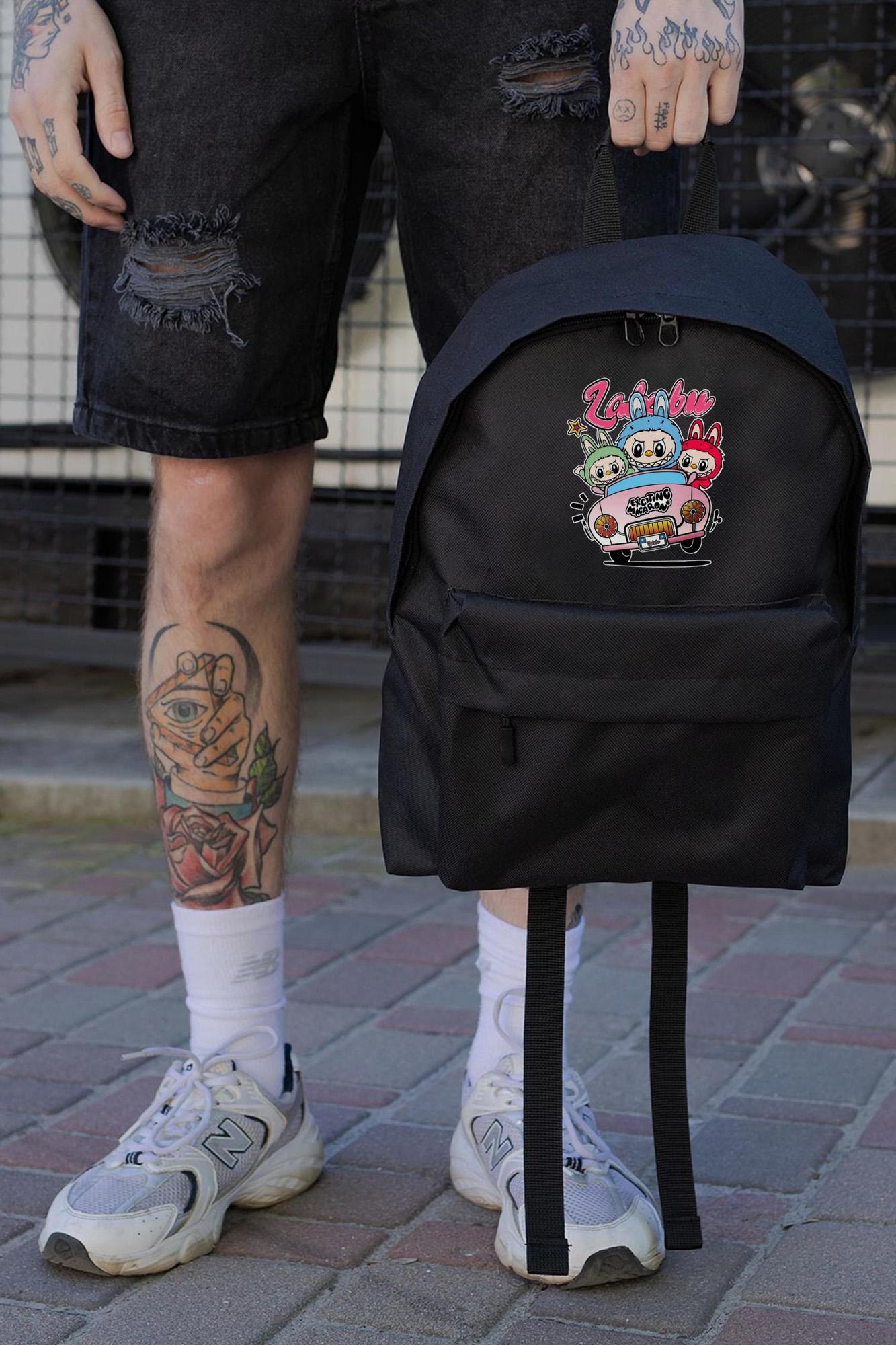 Рюкзак школьный Without Compact с принтом Лабубу Black (8055308)