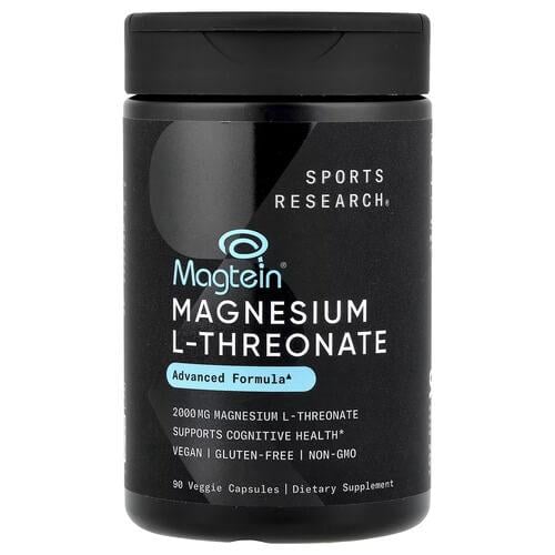 Магний Sports Research Magtein Magnesium L-Threonate 90 Capsules (SRE-09151)