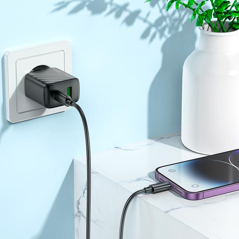 Зарядный сетевой адаптер Hoco CS23A USB Type-C 30W 3A Black - фото 6