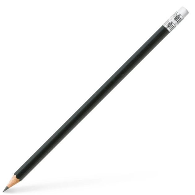 Олівець чорнографітний з гумкою HB 18 см Чорний (PEN-010)