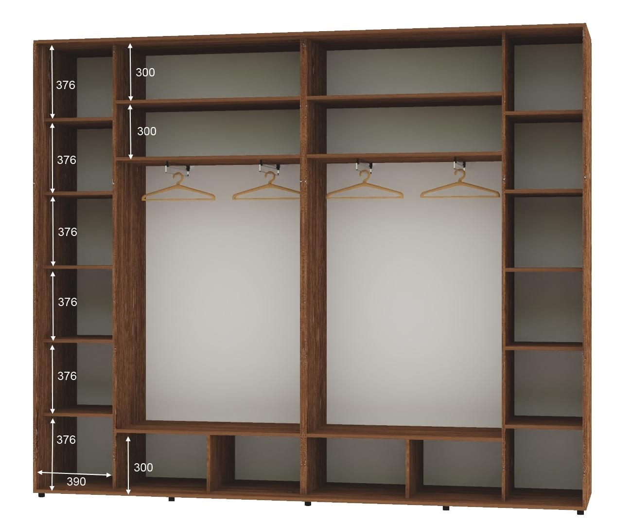 Шкаф-купе трехдверный Алекса Люкс-149 ДСП 290х45х220 см Дуб винтаж - фото 2 Шкаф-купе трехдверный Алекса Люкс-149 ДСП 290х45х220 см Дуб винтаж - фото 2