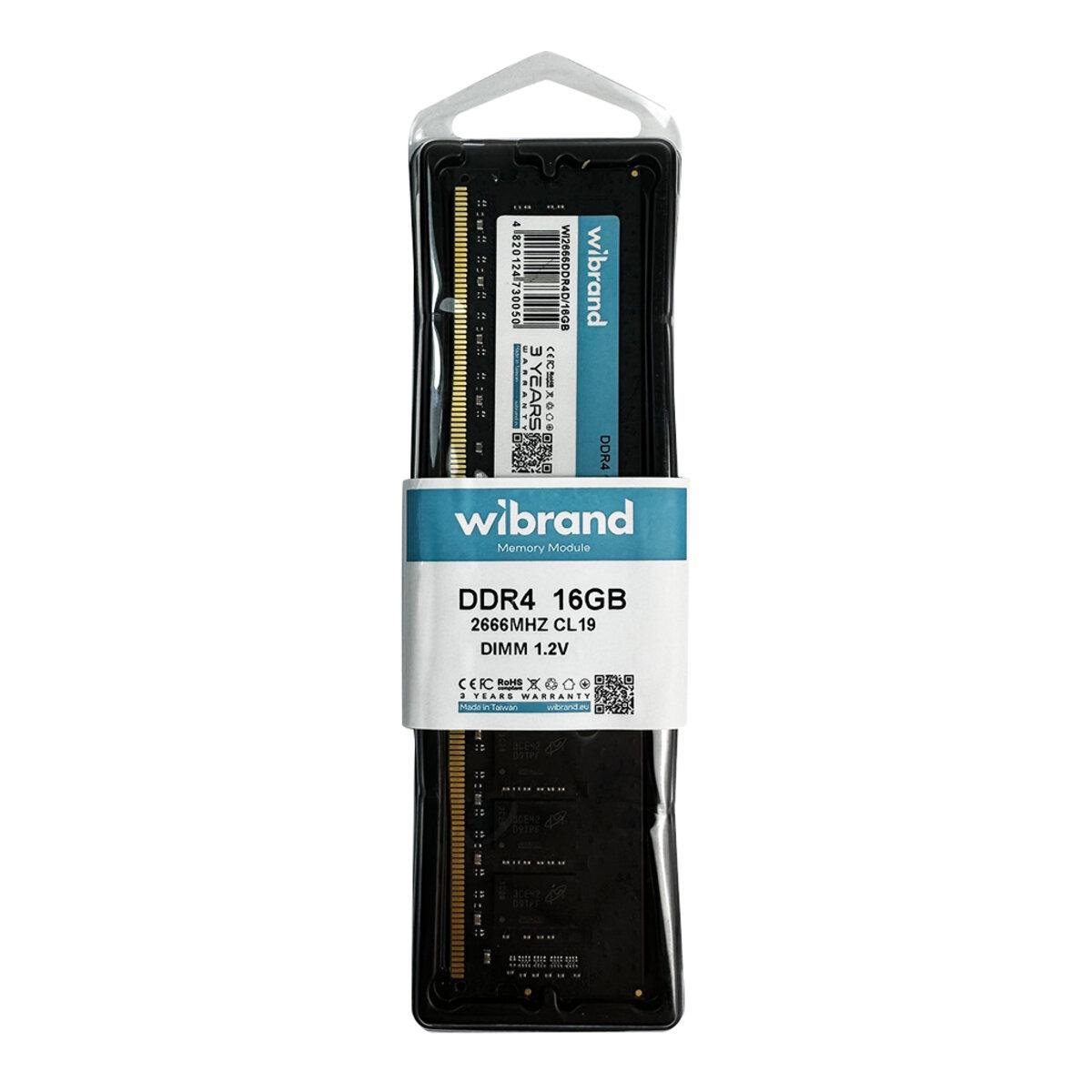 Оперативна пам'ять Wibrand 16 Gb DDR4 2666MHz CL19 WI2666DDR4D 16 Gb (611091) - фото 3