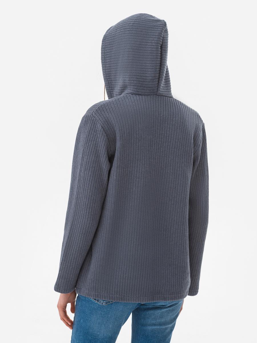 Кардиган хлопковый с капюшоном SVTR р. 48-52 Джинсовый (592) - фото 7