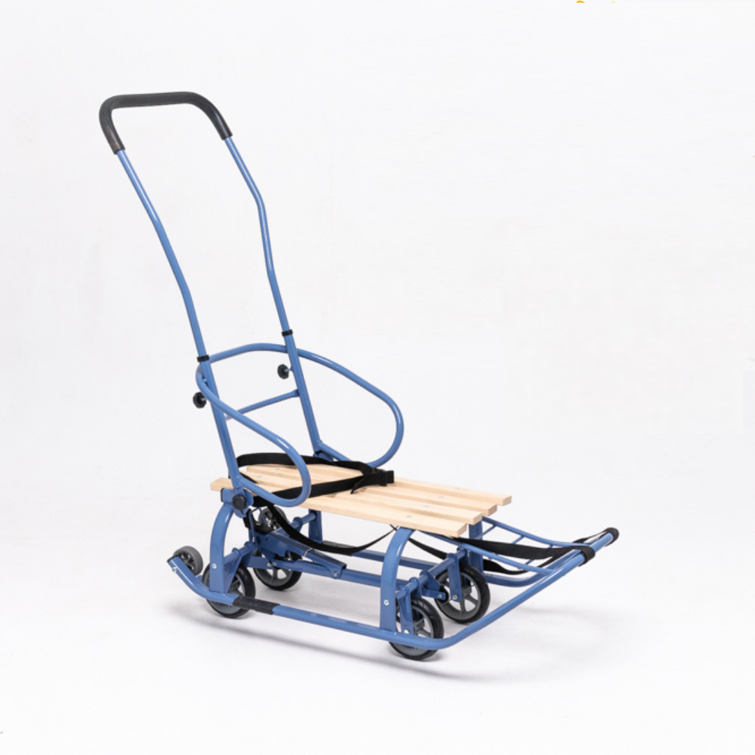 Санки-трансформер детские с колесами Патриот LUX 2026 Серо-голубой