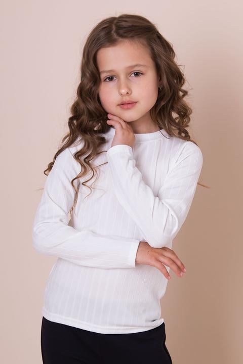 Лонгслів для дівчинки Mevis 5157-01 140 см Білий