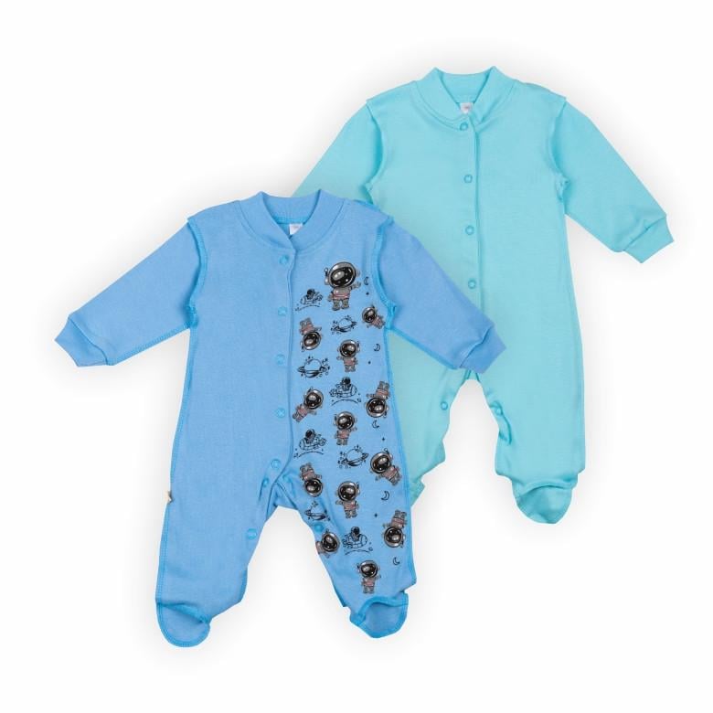 Комплект комбинезонов детский для мальчика Gabbi KB-24-4 62 см 2 шт. Голубой/Светло-голубой (13937) Комплект комбинезонов детский для мальчика Gabbi KB-24-4 62 см 2 шт. Голубой/Светло-голубой (13937)