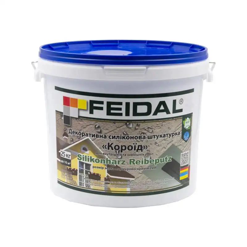 Штукатурка декоративная Feidal Silikonharz Reibeputz силиконовая короед база 1,5 мм 25 кг Белый (1815835340)