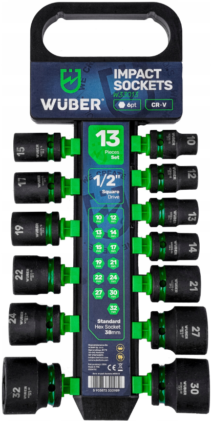 Набор ударных торцевых головок Wuber 1/2" 10-32 мм 13 шт. (W3301312)