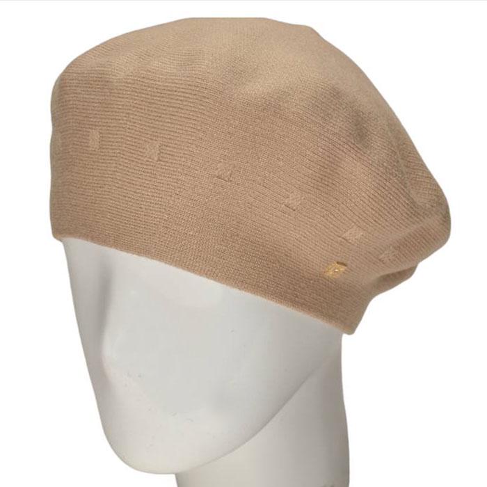 Берет женский двойной Novita Етюд L р. 57-58 Светлый лен
